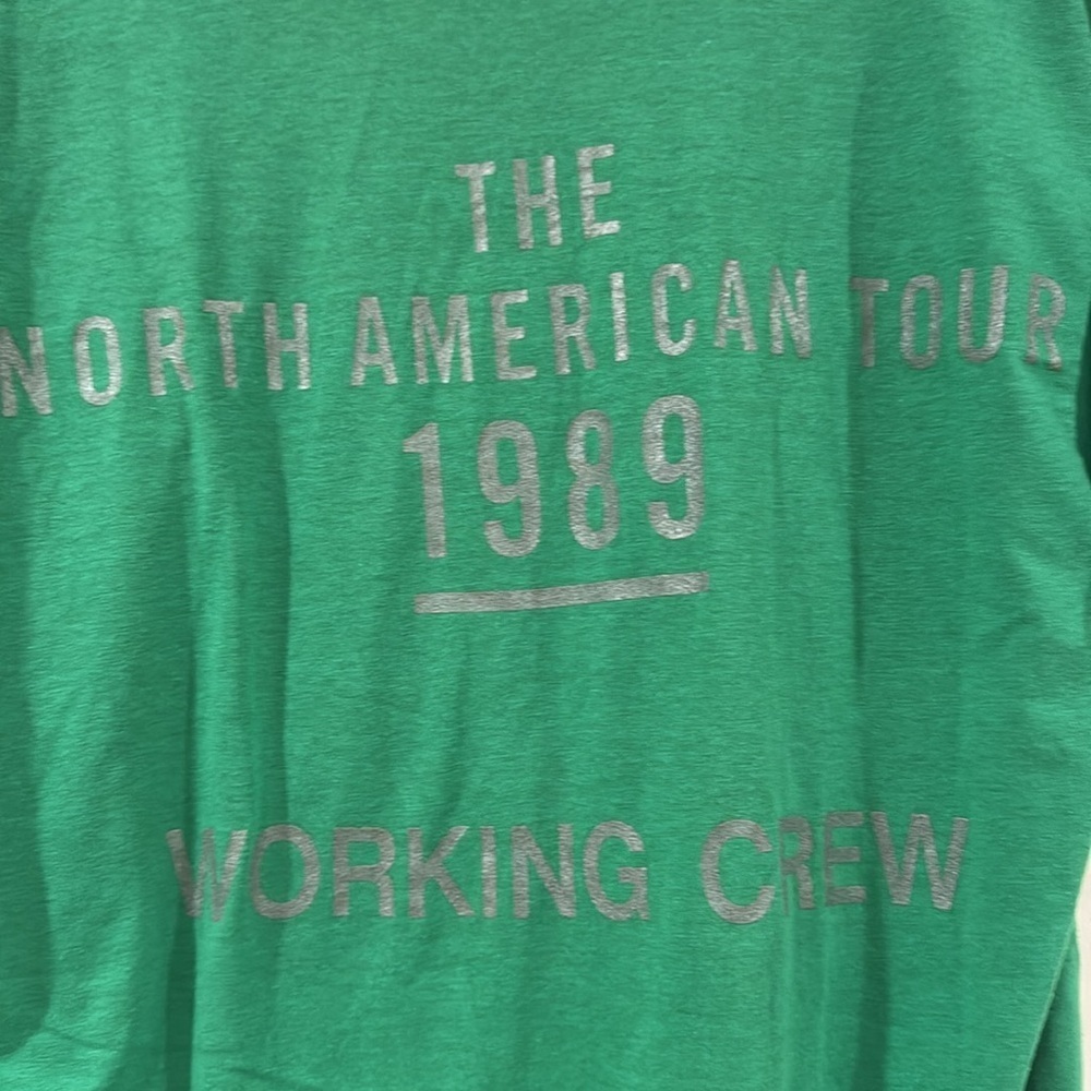 Rolling Stones Green Steel Wheels 1989 Tour Working Crew T-Shirt Size XL - Picture 5 of 7